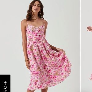 ASTR Floral Bustier Midi Dress